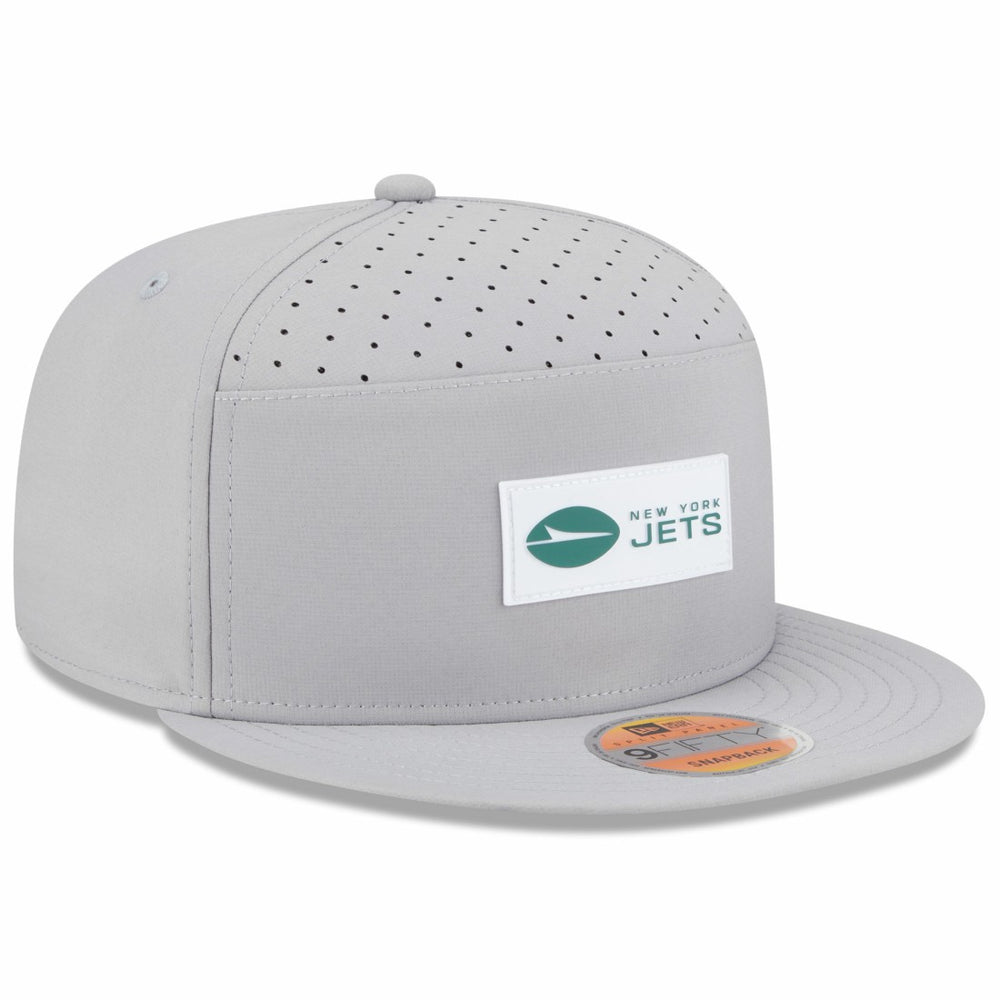 New York Jets New Era 2025 Sideline Split Panel 9FIFTY Snapback Hat Gray