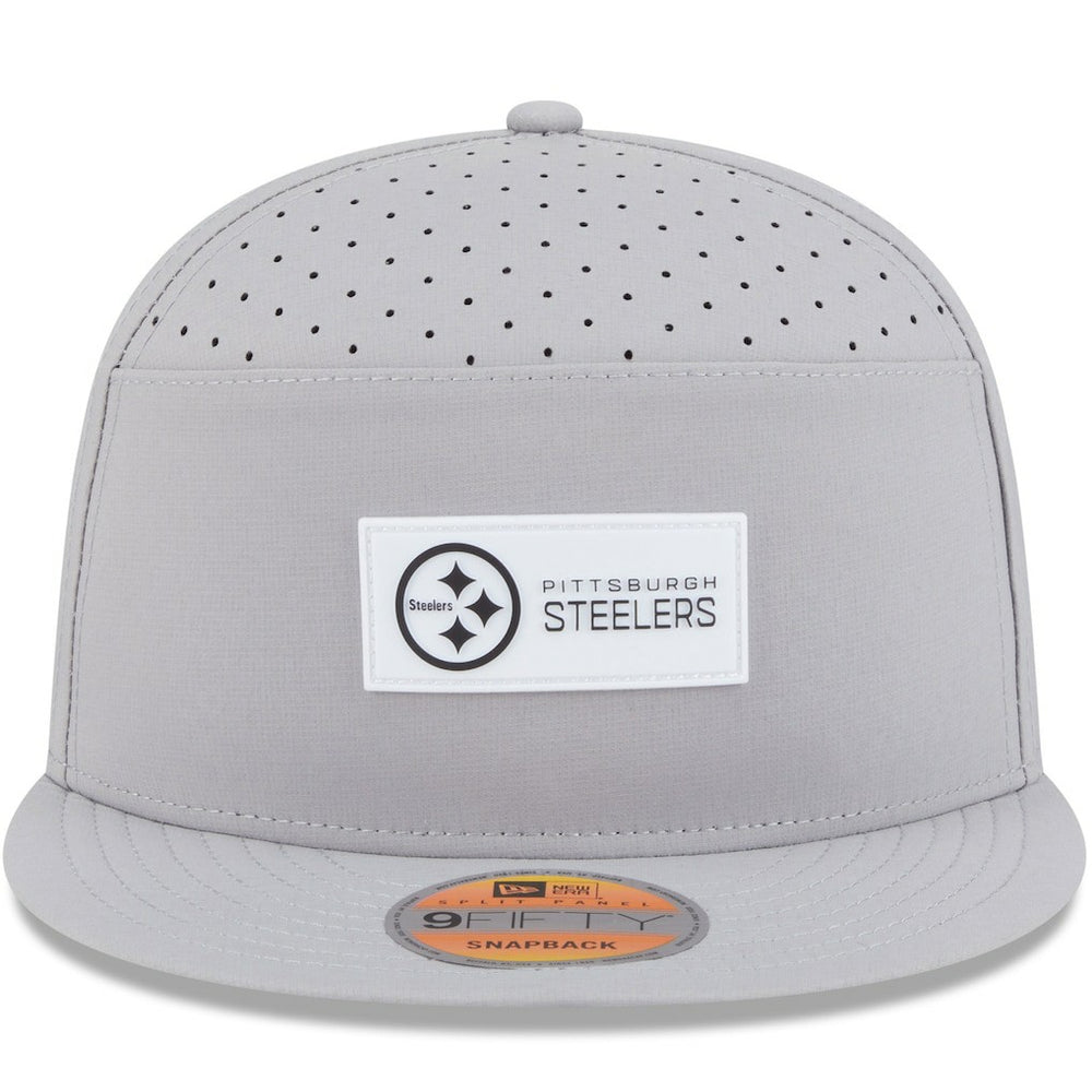 Pittsburgh Steelers New Era 2025 Sideline Split Panel 9FIFTY Snapback Hat Gray