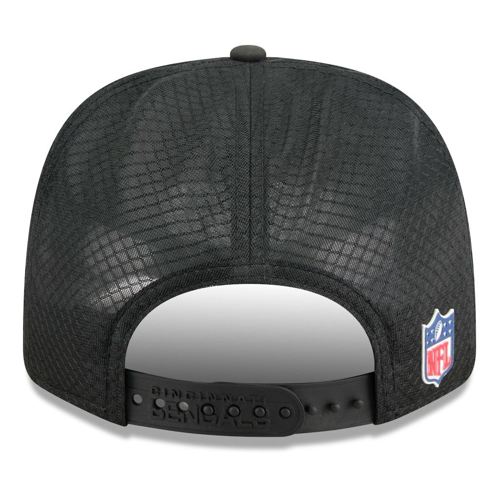 Cincinnati Bengals New Era 2025 Sideline 9SEVENTY Trucker Adjustable Hat Black