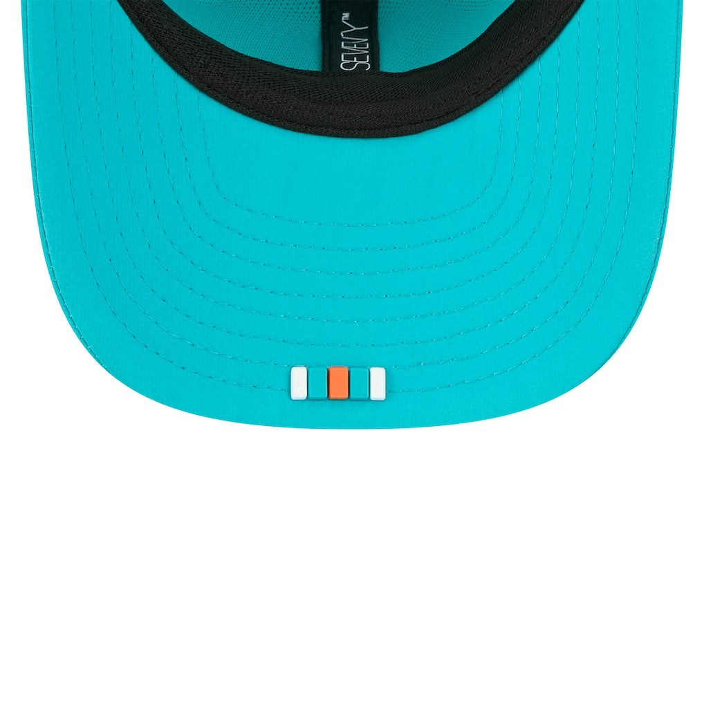 Miami Dolphins New Era 2025 Sideline 9SEVENTY Trucker Adjustable Hat Aqua