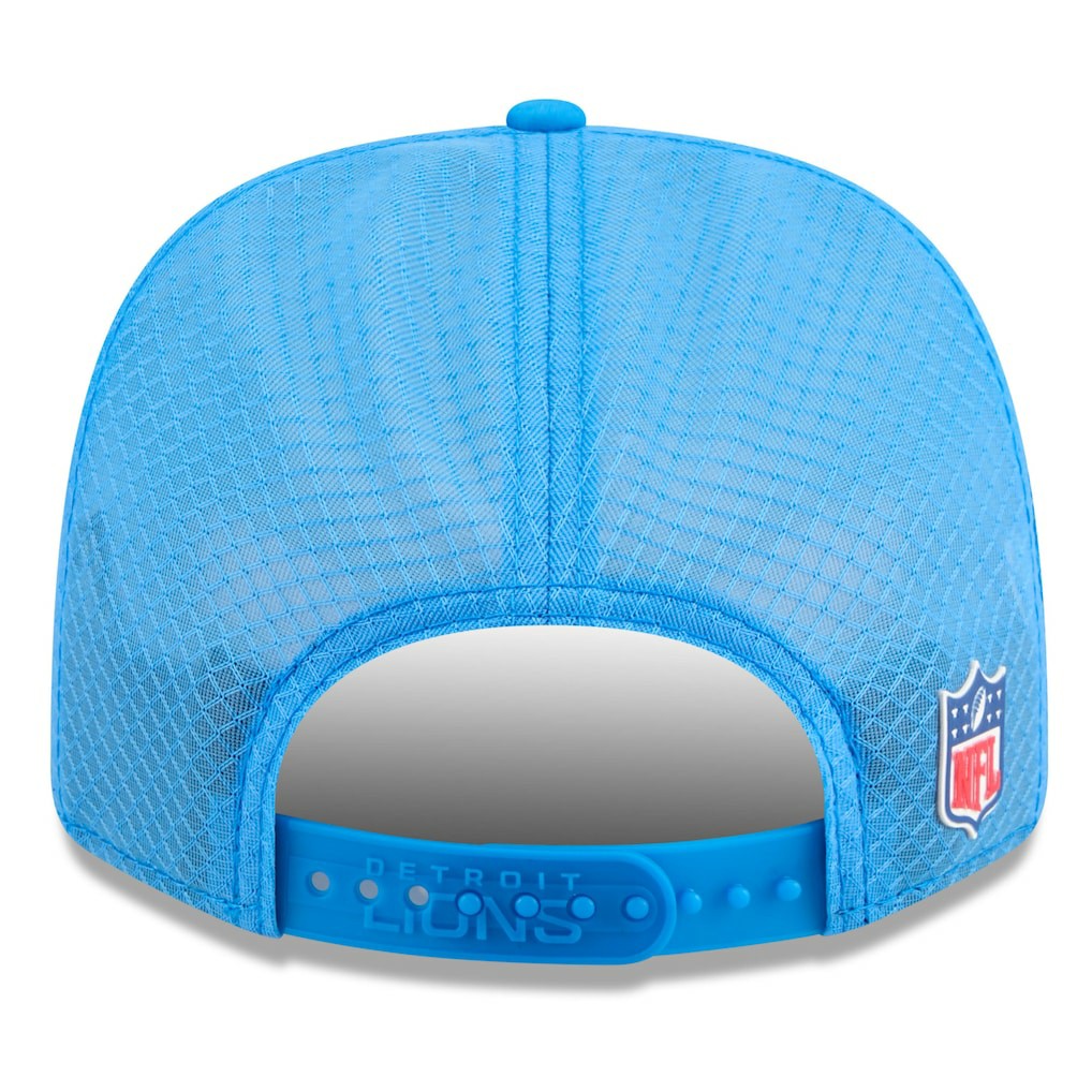 Detroit Lions New Era 2025 Sideline Throwback 9SEVENTY Trucker Adjustable Hat Blue