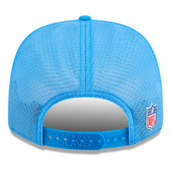 Detroit Lions New Era 2025 Sideline Throwback 9SEVENTY Trucker Adjustable Hat Blue