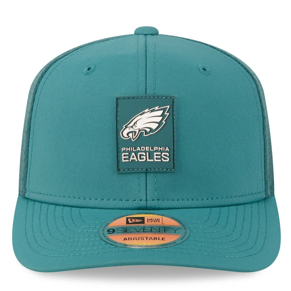 Philadelphia Eagles New Era 2025 Sideline 9SEVENTY Trucker Adjustable Hat Green