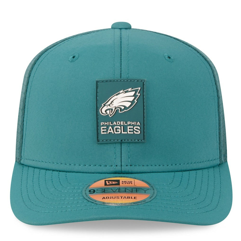 Philadelphia Eagles New Era 2025 Sideline 9SEVENTY Trucker Adjustable Hat Green