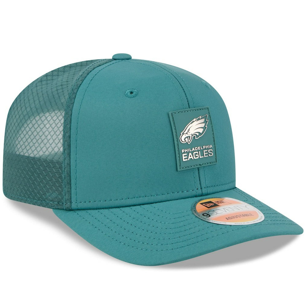 Philadelphia Eagles New Era 2025 Sideline 9SEVENTY Trucker Adjustable Hat Green