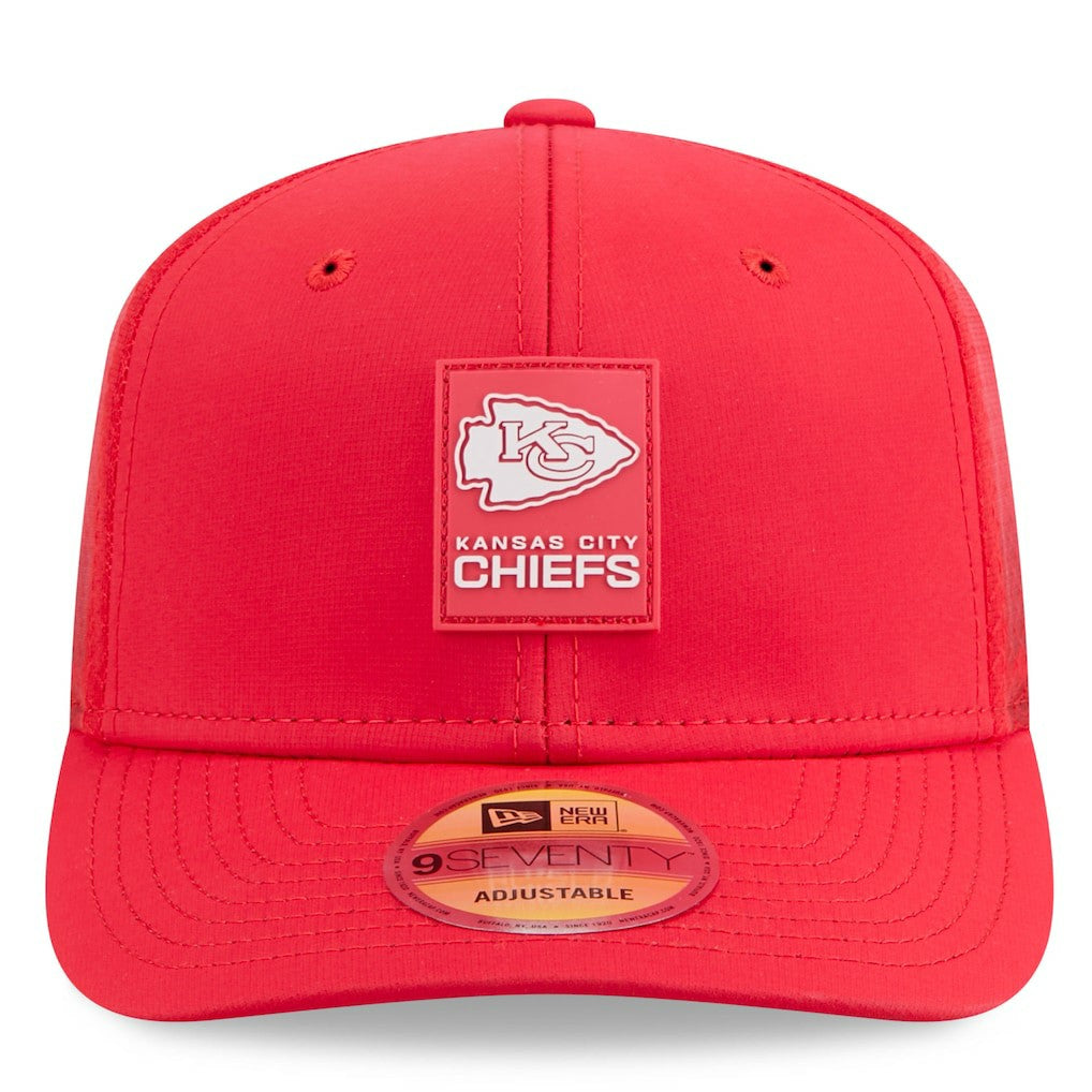 Kansas City Chiefs New Era 2025 Sideline 9SEVENTY Trucker Adjustable Hat Red