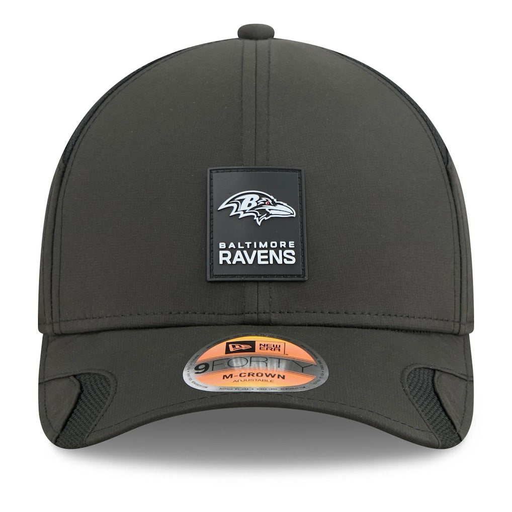 Baltimore Ravens New Era 2025 Sideline M-Crown 9FORTY Adjustable Hat Black