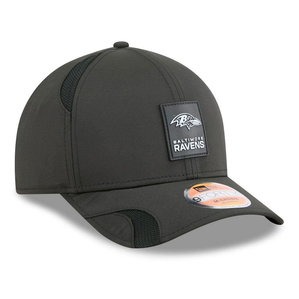 Baltimore Ravens New Era 2025 Sideline M-Crown 9FORTY Adjustable Hat Black