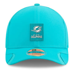 Miami Dolphins New Era 2025 Sideline M-Crown 9FORTY Adjustable Hat Aqua