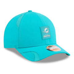 Miami Dolphins New Era 2025 Sideline M-Crown 9FORTY Adjustable Hat Aqua