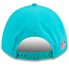 Miami Dolphins New Era 2025 Sideline M-Crown 9FORTY Adjustable Hat Aqua