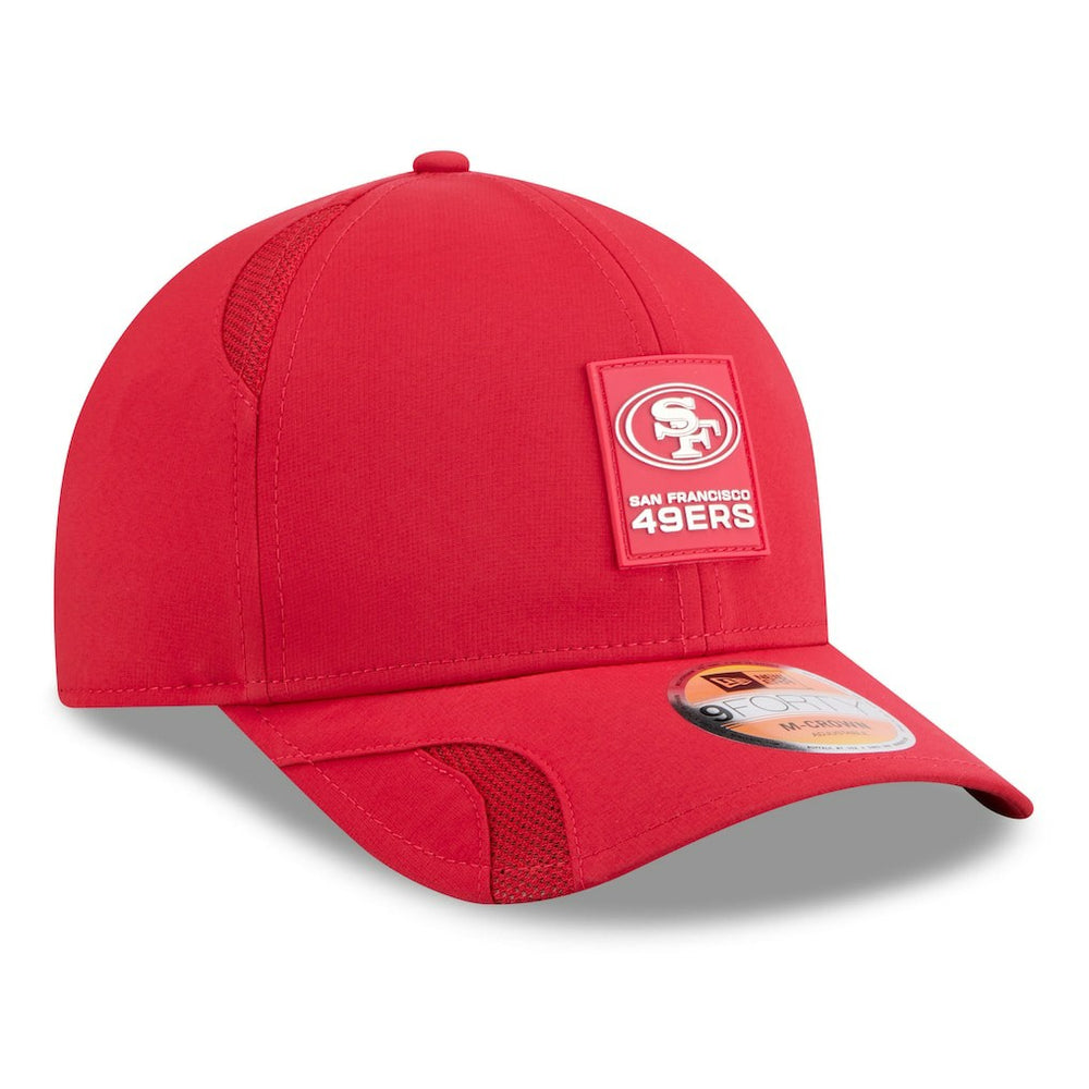 San Francisco 49ers New Era 2025 Sideline M-Crown 9FORTY Adjustable Hat Scarlet