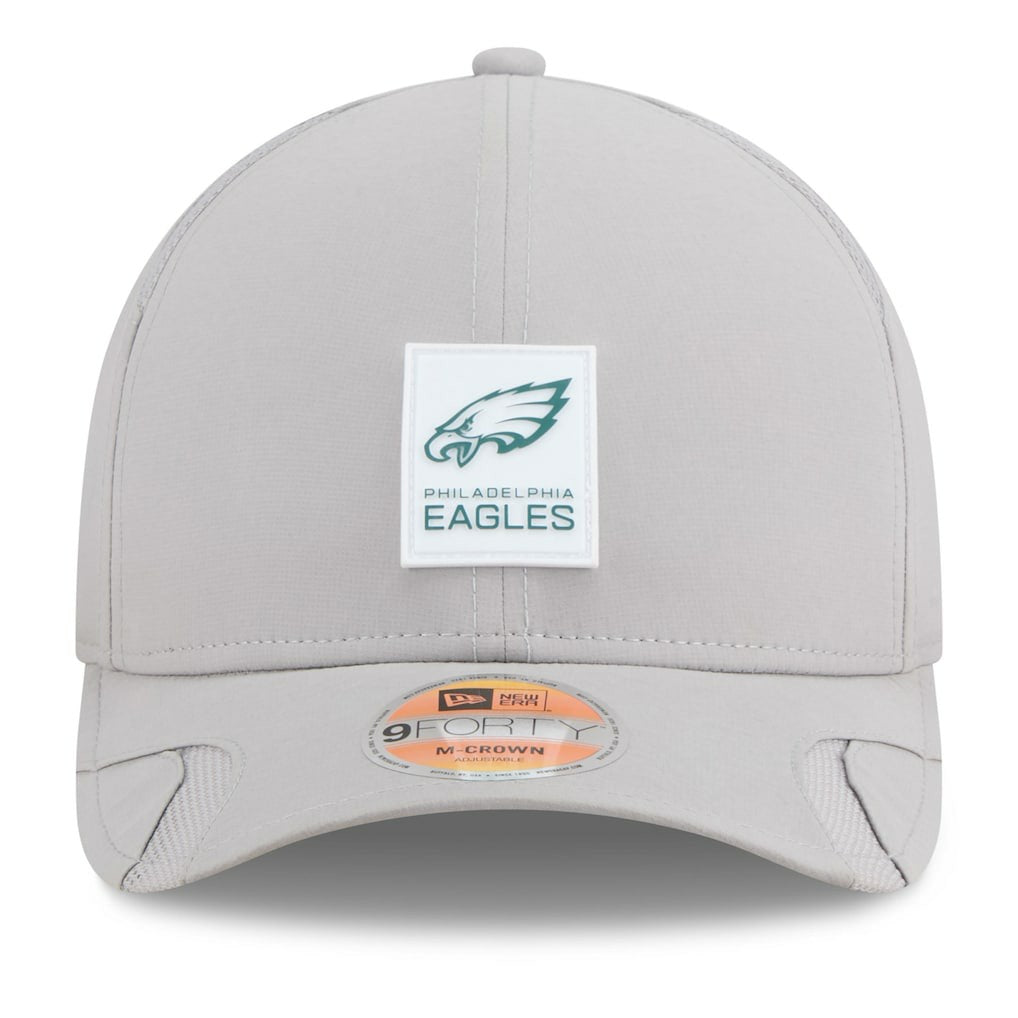 Philadelphia Eagles New Era 2025 Sideline M-Crown 9FORTY Adjustable Hat Gray