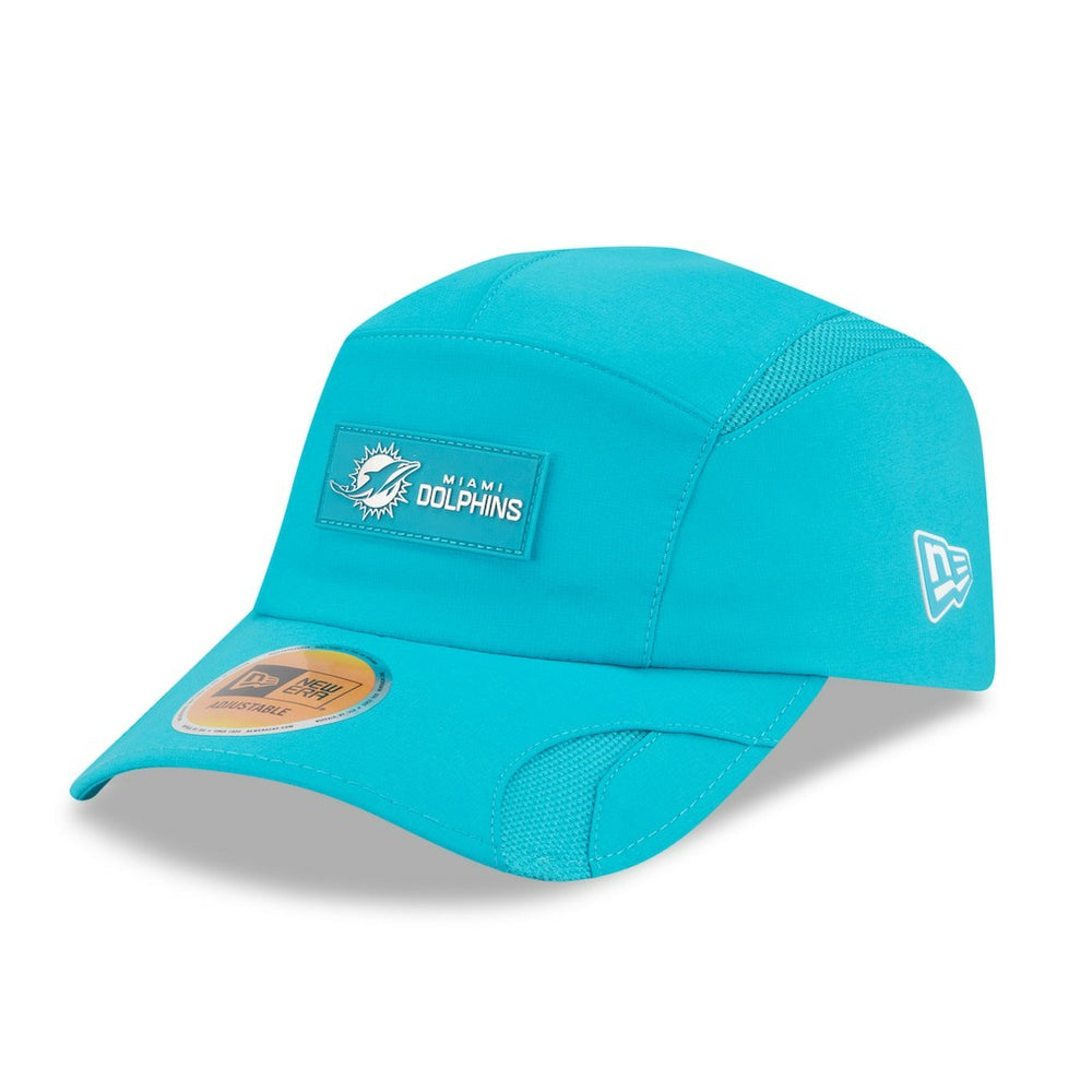 Miami Dolphins New Era 2025 Sideline Runner Adjustable Hat Aqua