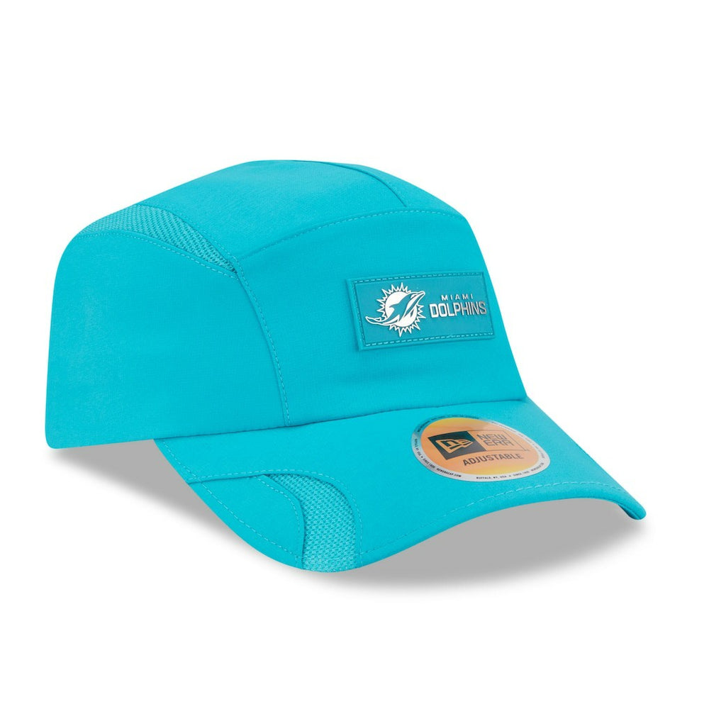 Miami Dolphins New Era 2025 Sideline Runner Adjustable Hat Aqua