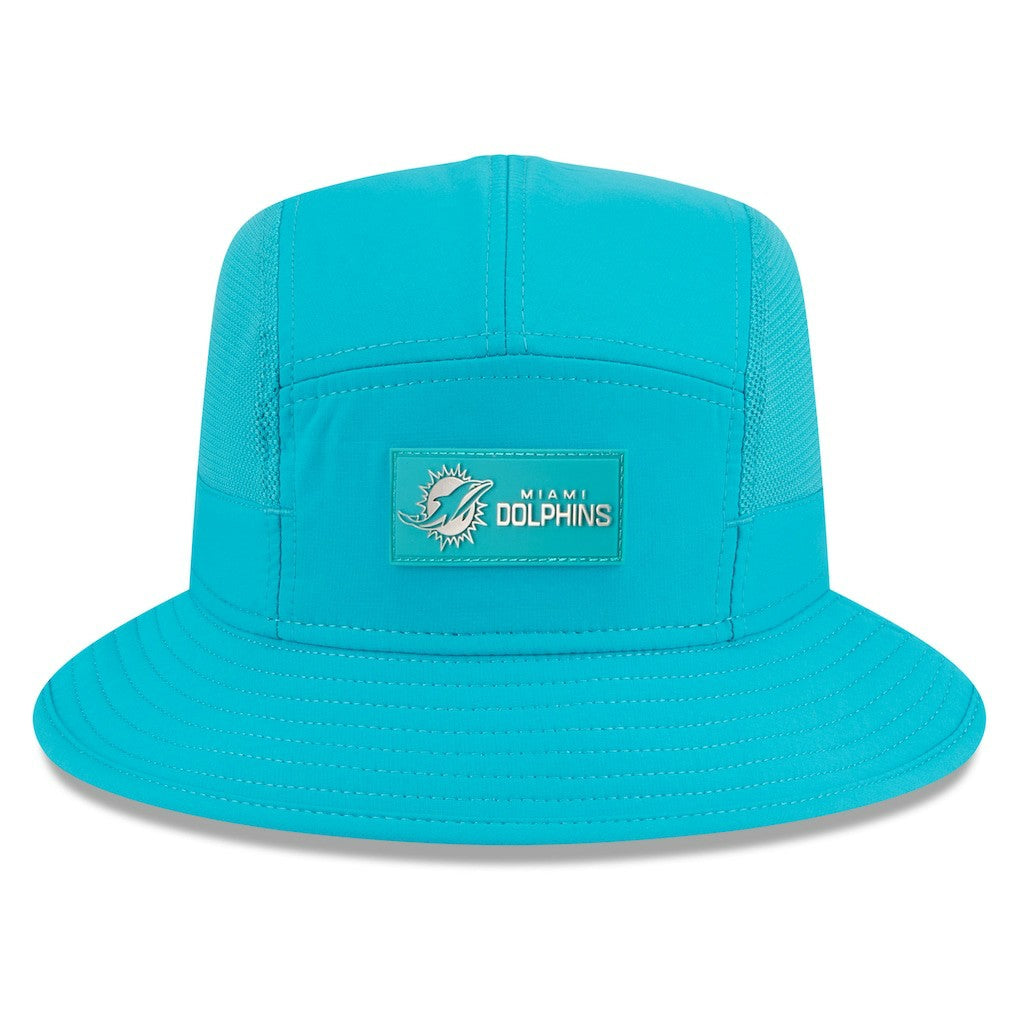 Miami Dolphins New Era 2025 Sideline Bucket Hat Aqua