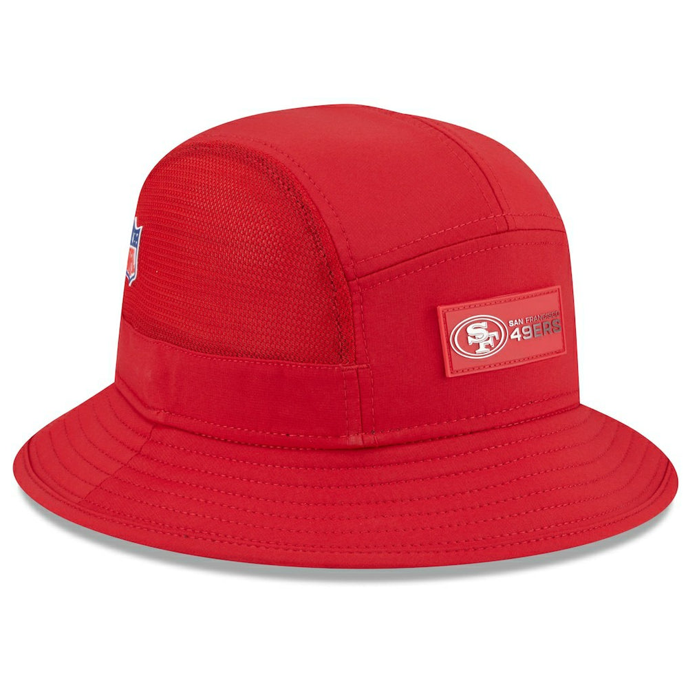 San Francisco 49ers New Era 2025 Sideline Bucket Hat Scarlet