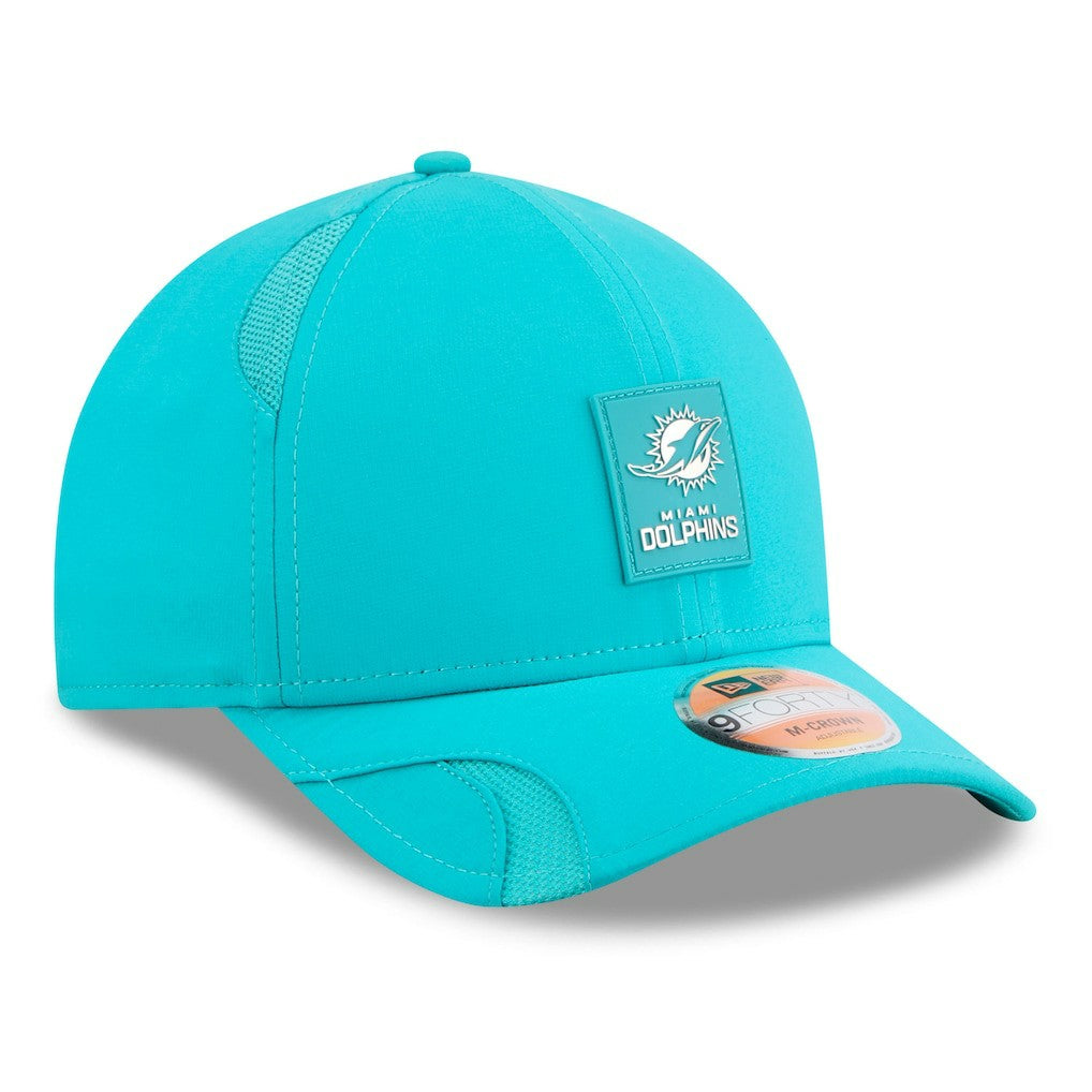 Miami Dolphins New Era Youth 2025 Sideline 9FORTY Adjustable Hat Aqua