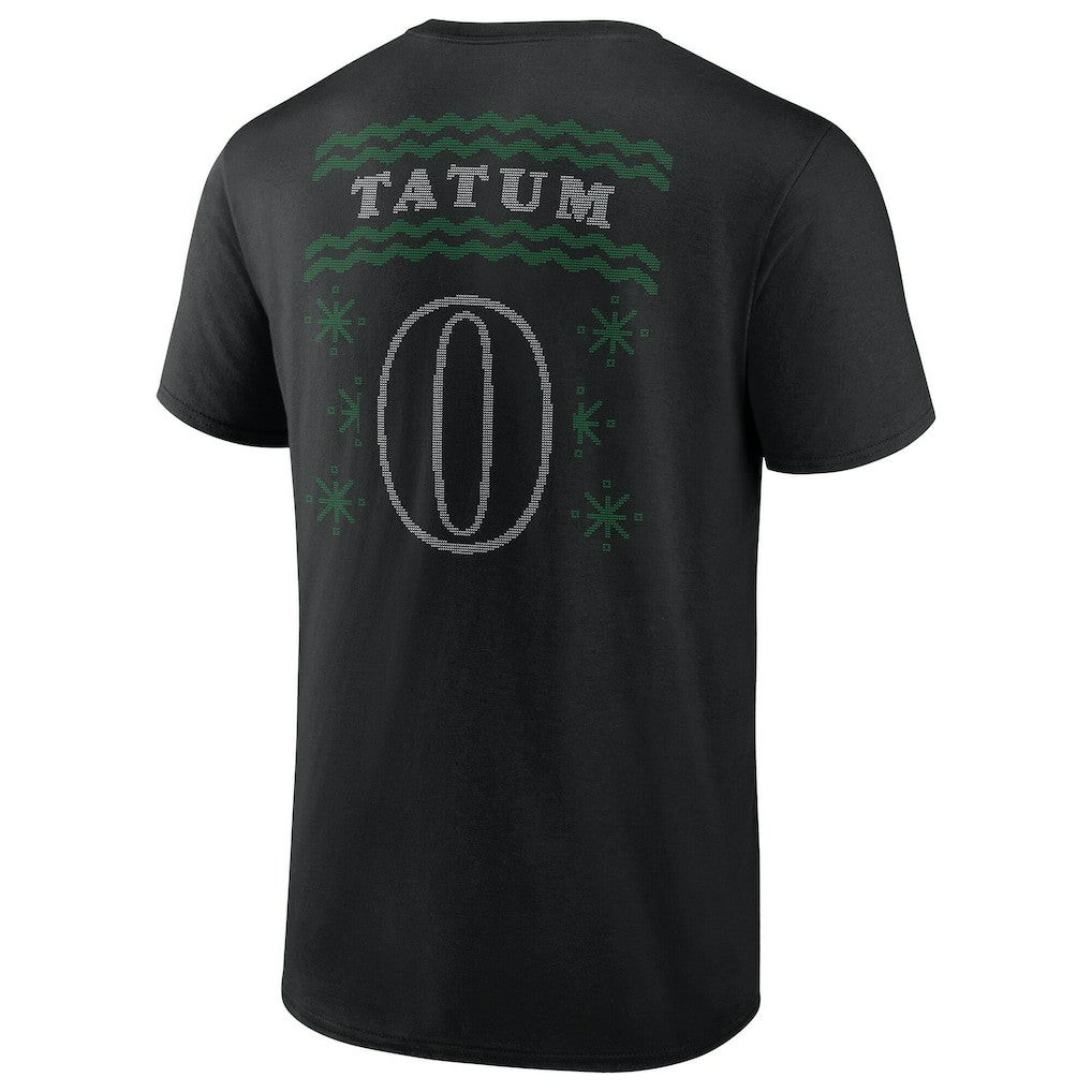 Jayson Tatum Boston Celtics Ugly Sweater Name & Number T-Shirt Black