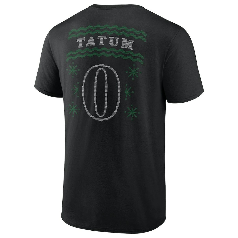 Jayson Tatum Boston Celtics Ugly Sweater Name & Number T-Shirt Black