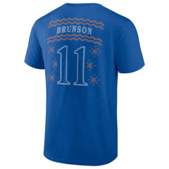 Jalen Brunson New York Knicks Ugly Sweater Name & Number T-Shirt Blue