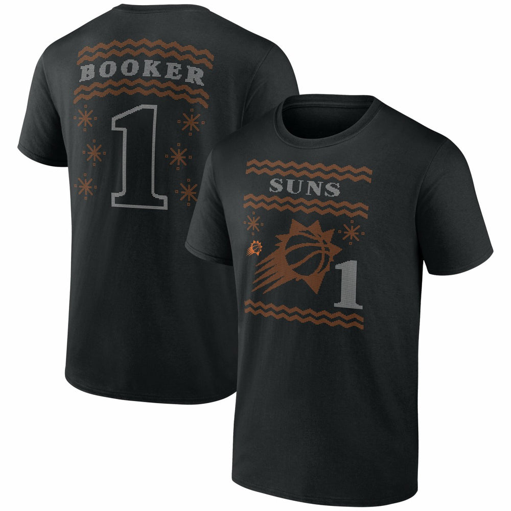 Devin Booker Phoenix Suns Ugly Sweater Name & Number T-Shirt Black
