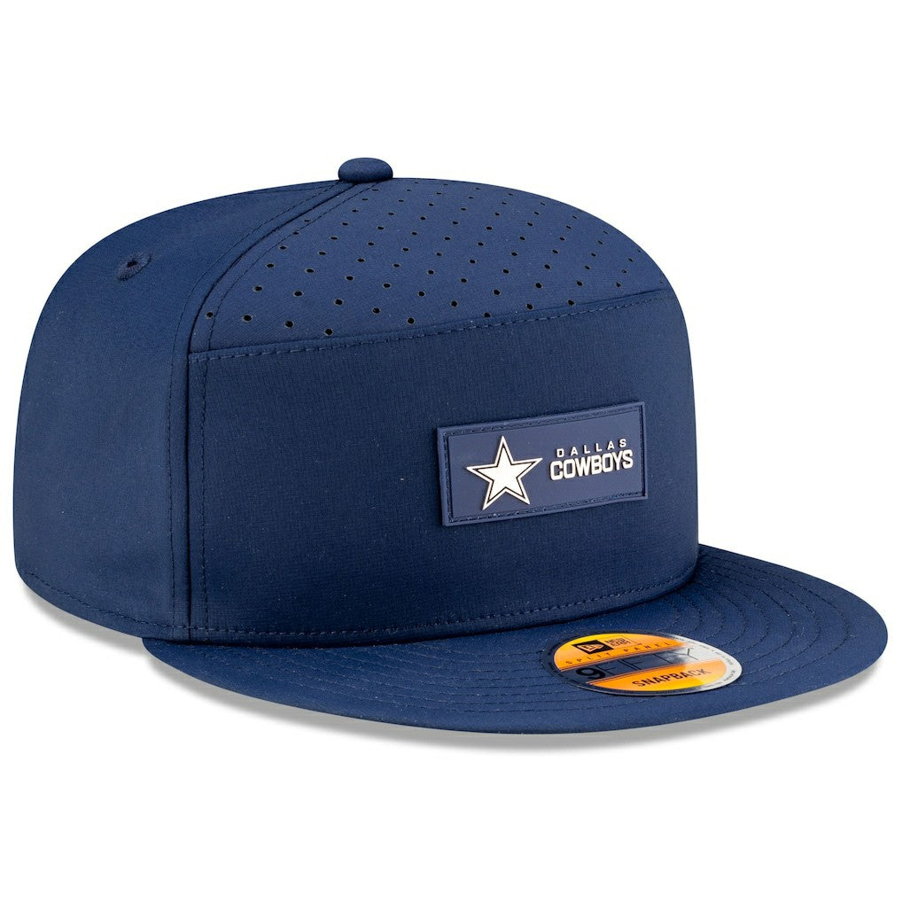 Dallas Cowboys New Era 2025 Sideline Split Panel 9FIFTY Snapback Hat Navy