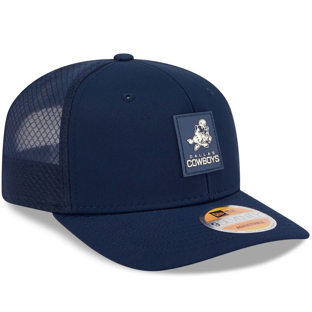 Dallas Cowboys New Era 2025 Sideline Throwback 9SEVENTY Trucker Adjustable Hat Navy