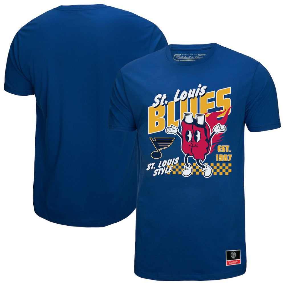 NHL St. Louis Blues Mitchell & Ness Local Food T-Shirt - Blue