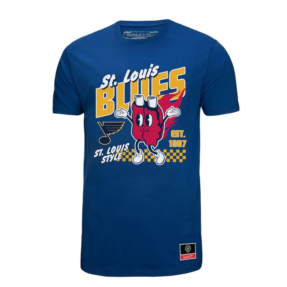 NHL St. Louis Blues Mitchell & Ness Local Food T-Shirt - Blue