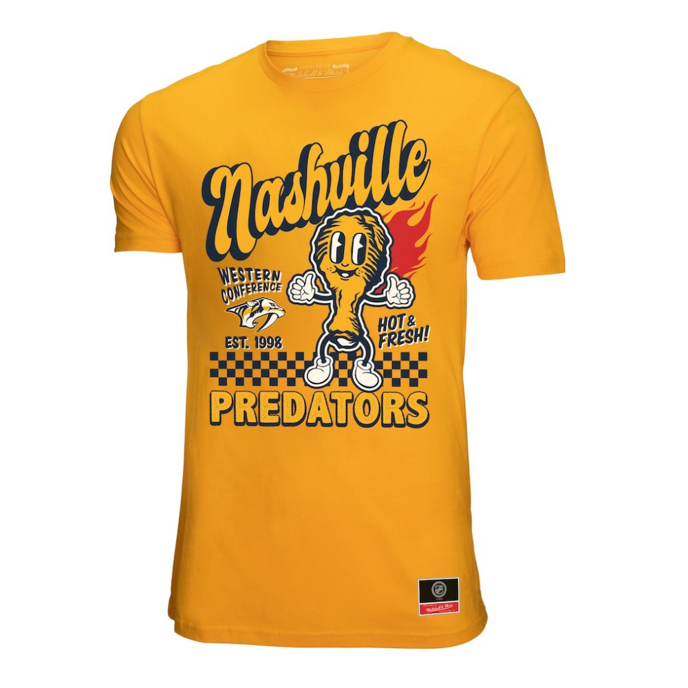 NHL Nashville Predators Mitchell & Ness Local Food T-Shirt - Gold