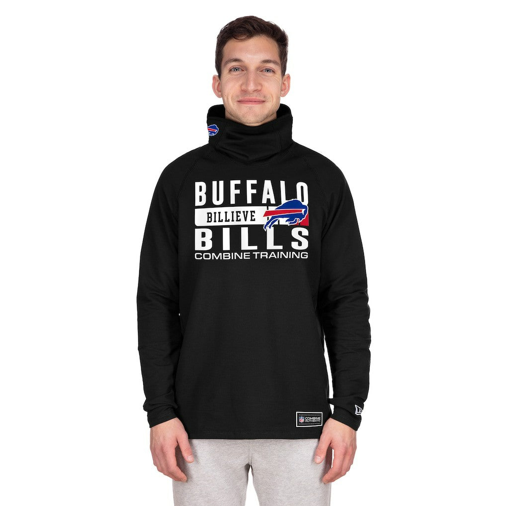 Buffalo Bills New Era Functional Fandom Balaclava Helmet Stripe Tri-Blend Hoodie Black