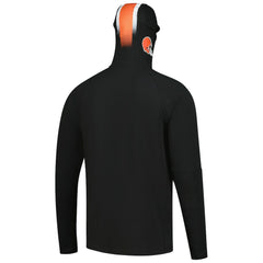 Cleveland Browns New Era Functional Fandom Balaclava Helmet Stripe Tri-Blend Hoodie Black