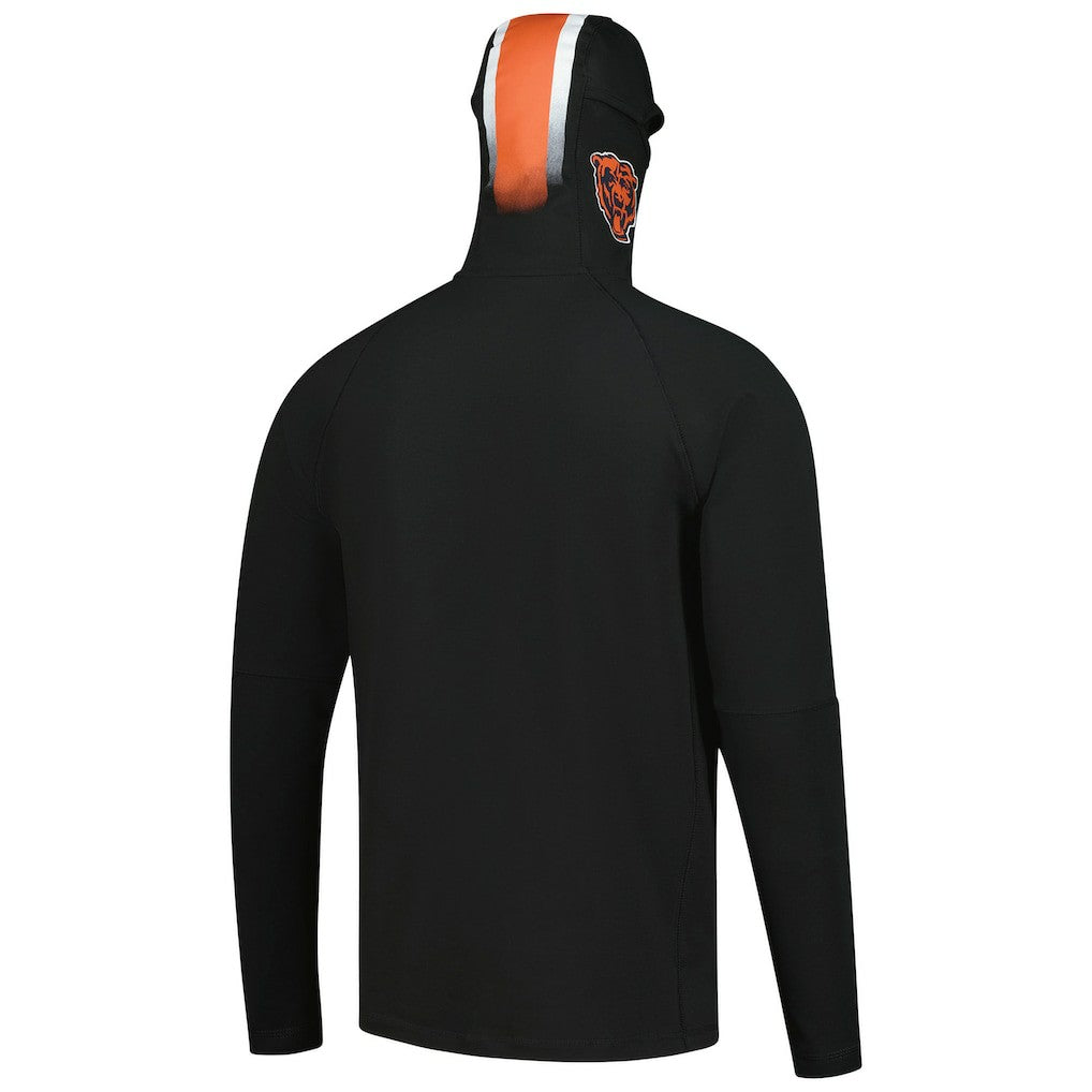 Chicago Bears New Era Functional Fandom Balaclava Helmet Stripe Tri-Blend Hoodie Black
