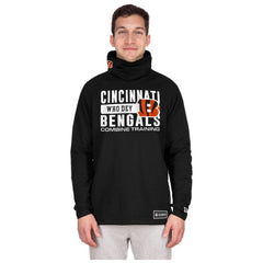 Cincinnati Bengals New Era Functional Fandom Balaclava Helmet Stripe Tri-Blend Hoodie Black