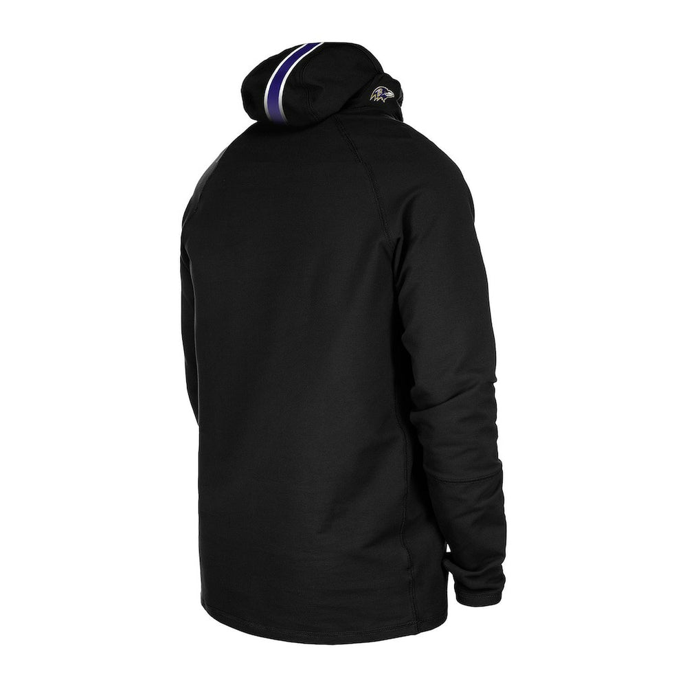 Baltimore Ravens New Era Functional Fandom Balaclava Helmet Stripe Tri-Blend Hoodie Black