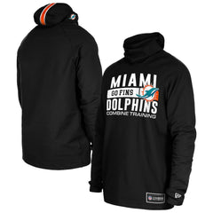 Miami Dolphins New Era Functional Fandom Balaclava Helmet Stripe Tri-Blend Hoodie Black