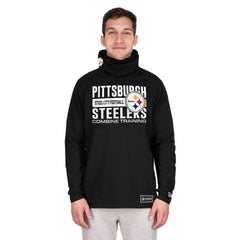 Pittsburgh Steelers New Era Functional Fandom Balaclava Helmet Stripe Tri-Blend Hoodie Black