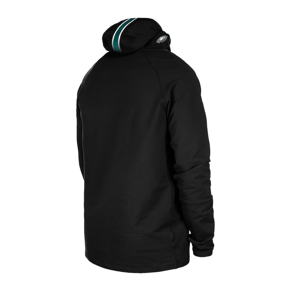 Philadelphia Eagles New Era Functional Fandom Balaclava Helmet Stripe Tri-Blend Hoodie Black