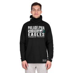 Philadelphia Eagles New Era Functional Fandom Balaclava Helmet Stripe Tri-Blend Hoodie Black
