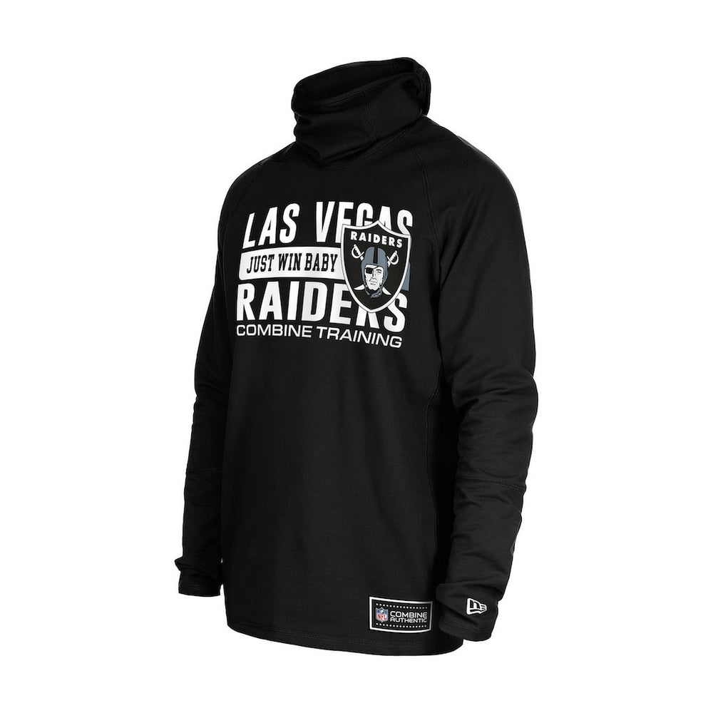 Las Vegas Raiders New Era Functional Fandom Balaclava Helmet Stripe Tri-Blend Hoodie Black