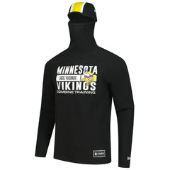 Minnesota Vikings New Era Functional Fandom Balaclava Helmet Stripe Tri-Blend Hoodie Black