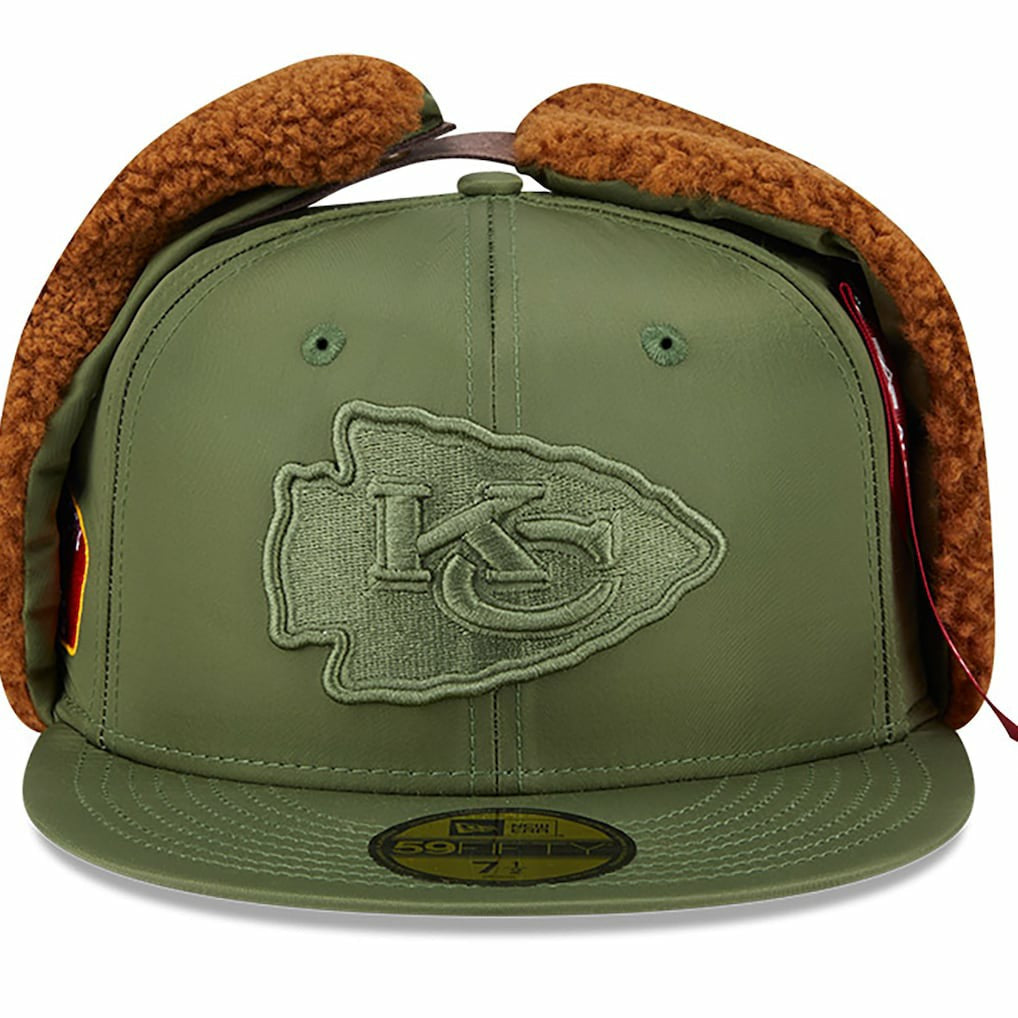 Kansas City Chiefs New Era x Alpha Industries Dog Ears 59FIFTY Fitted Hat Olive