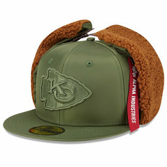 Kansas City Chiefs New Era x Alpha Industries Dog Ears 59FIFTY Fitted Hat Olive