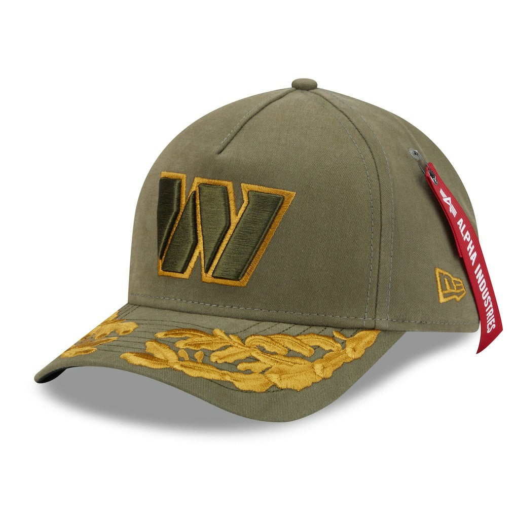 Washington Commanders New Era x Alpha Industries A-Frame 9FORTY Adjustable Hat Olive