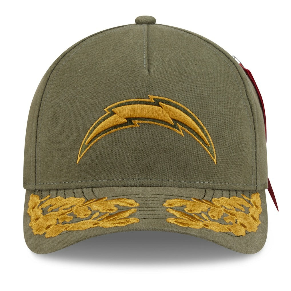 Los Angeles Chargers New Era x Alpha Industries A-Frame 9FORTY Adjustable Hat Olive