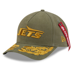 New York Jets New Era x Alpha Industries A-Frame 9FORTY Adjustable Hat Olive