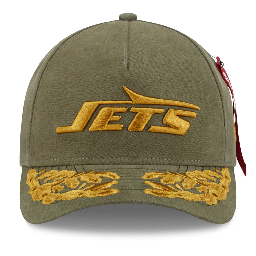 New York Jets New Era x Alpha Industries A-Frame 9FORTY Adjustable Hat Olive