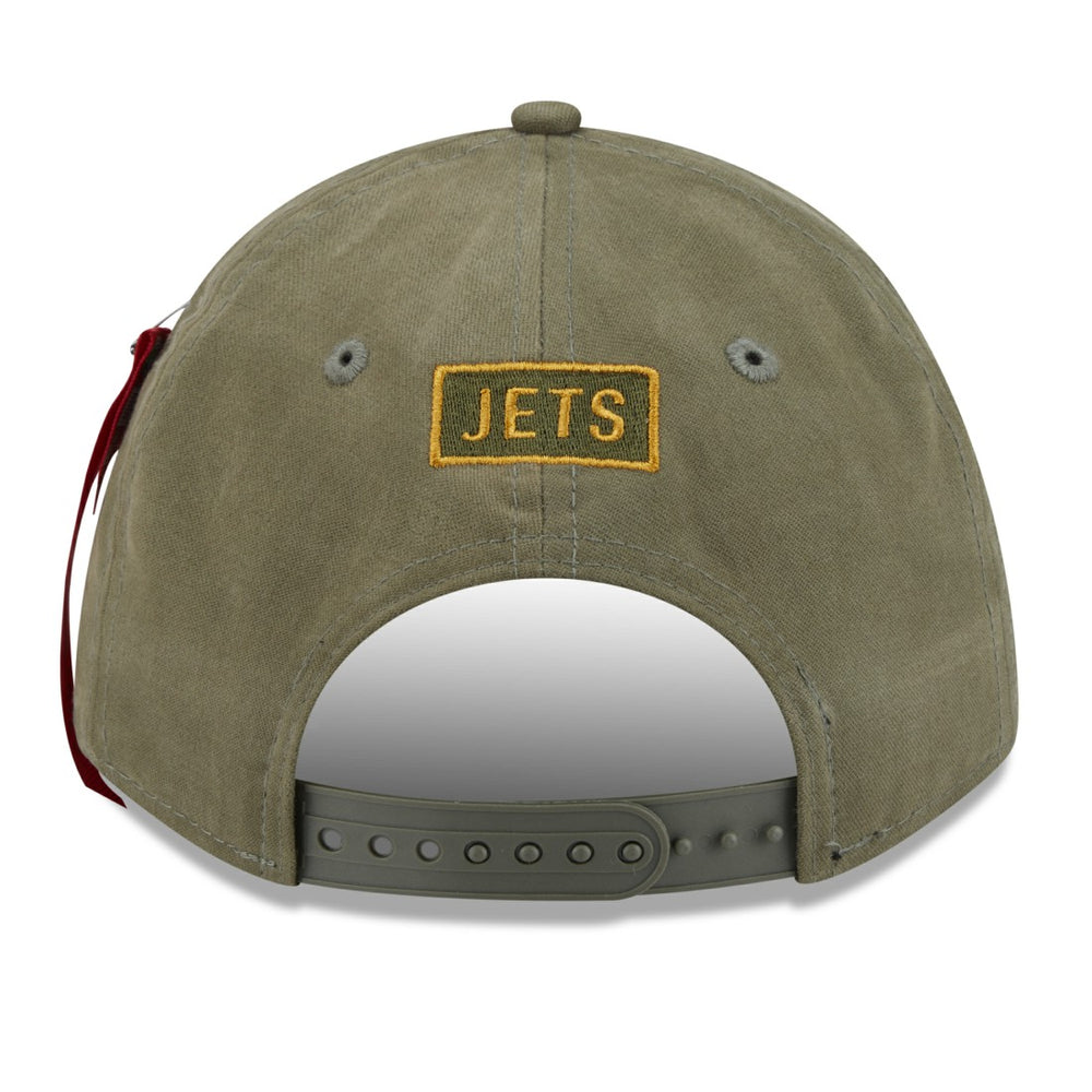 New York Jets New Era x Alpha Industries A-Frame 9FORTY Adjustable Hat Olive