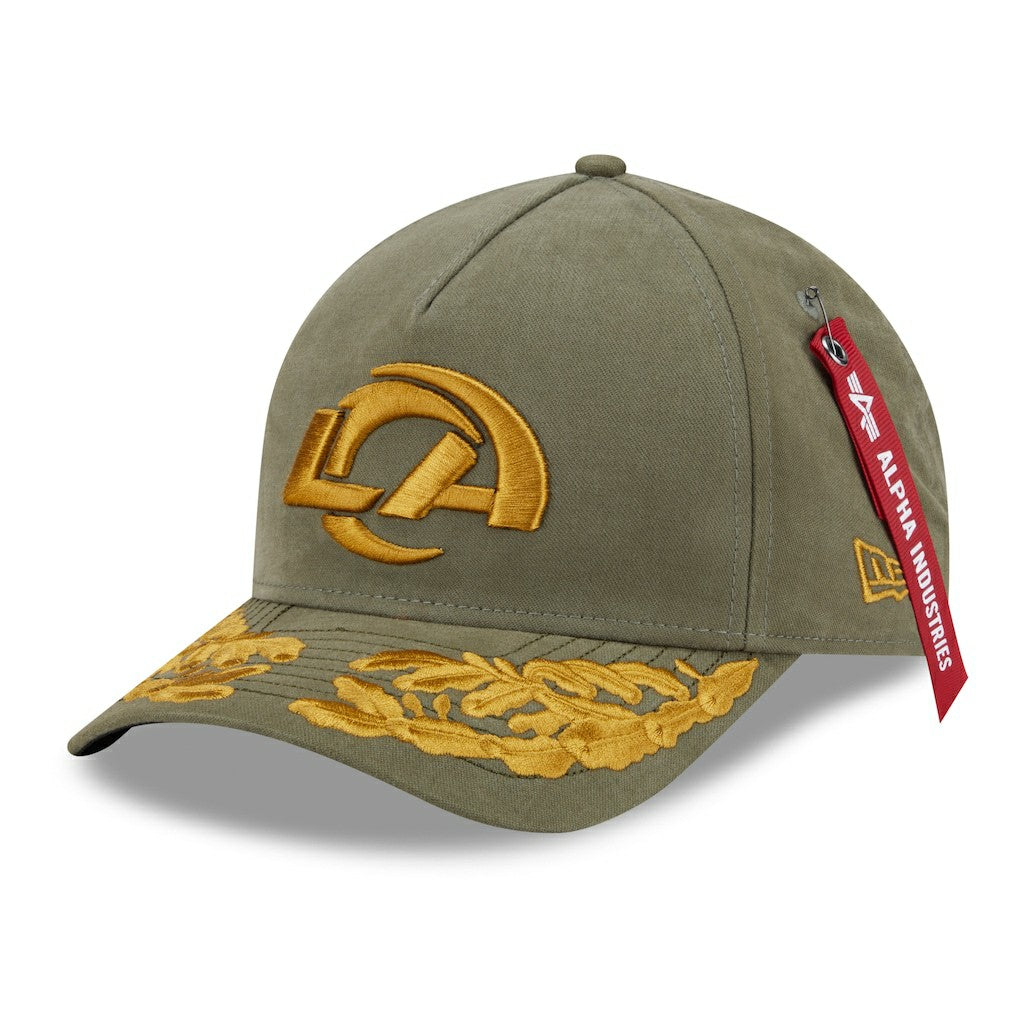 Los Angeles Rams New Era x Alpha Industries A-Frame 9FORTY Adjustable Hat Olive